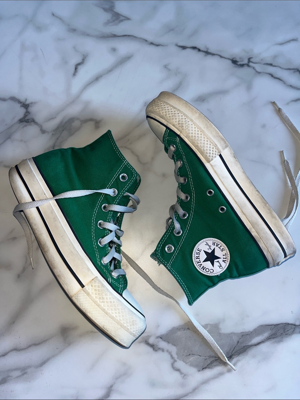Converse Platform Green Canvas High-Top Sneakers